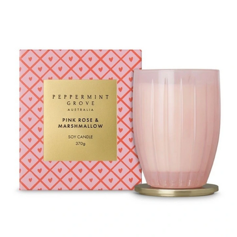 Peppermint Grove Australia Rose & Marshmallow Soy Candle 370g - Limited Edition