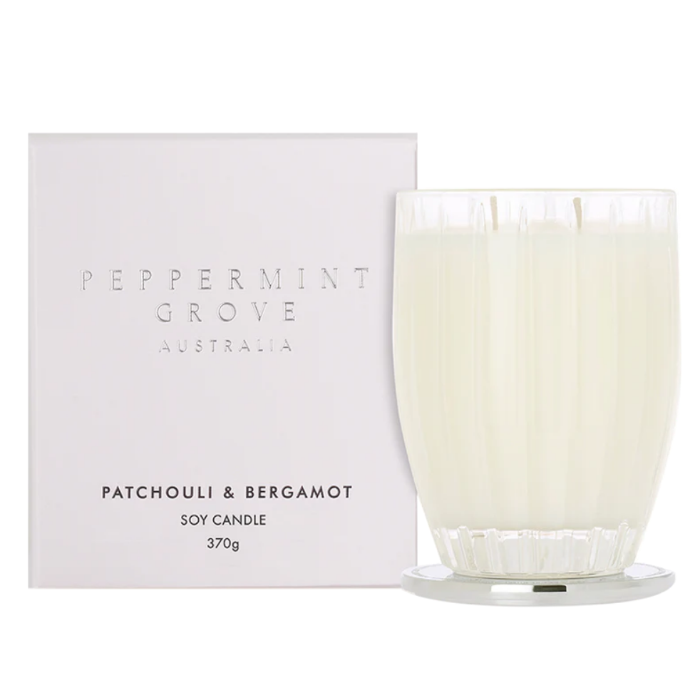 Peppermint Grove Australia Patchouli & Bergamot Scented Soy Candle 370g