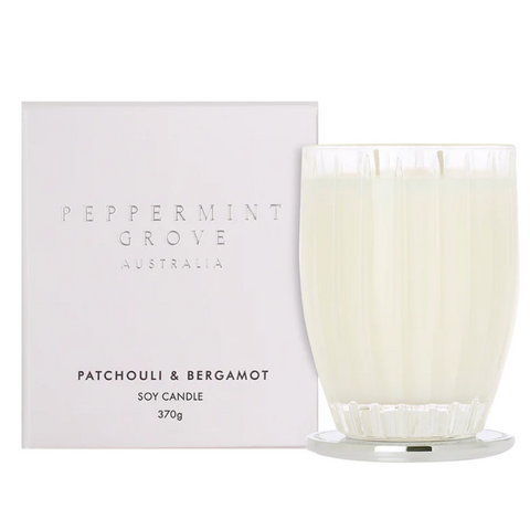 Peppermint Grove Australia Patchouli & Bergamot Scented Soy Candle 370g