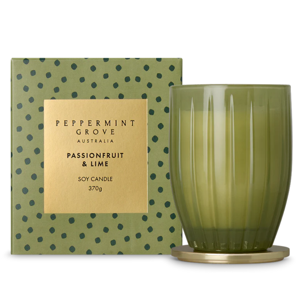 Peppermint Grove Australia Passionfruit & Lime Scented Soy Candle 370g - Limited Edition