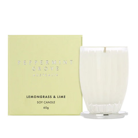 Peppermint Grove Australia Lemongrass & Lime Scented Soy Candle 60g