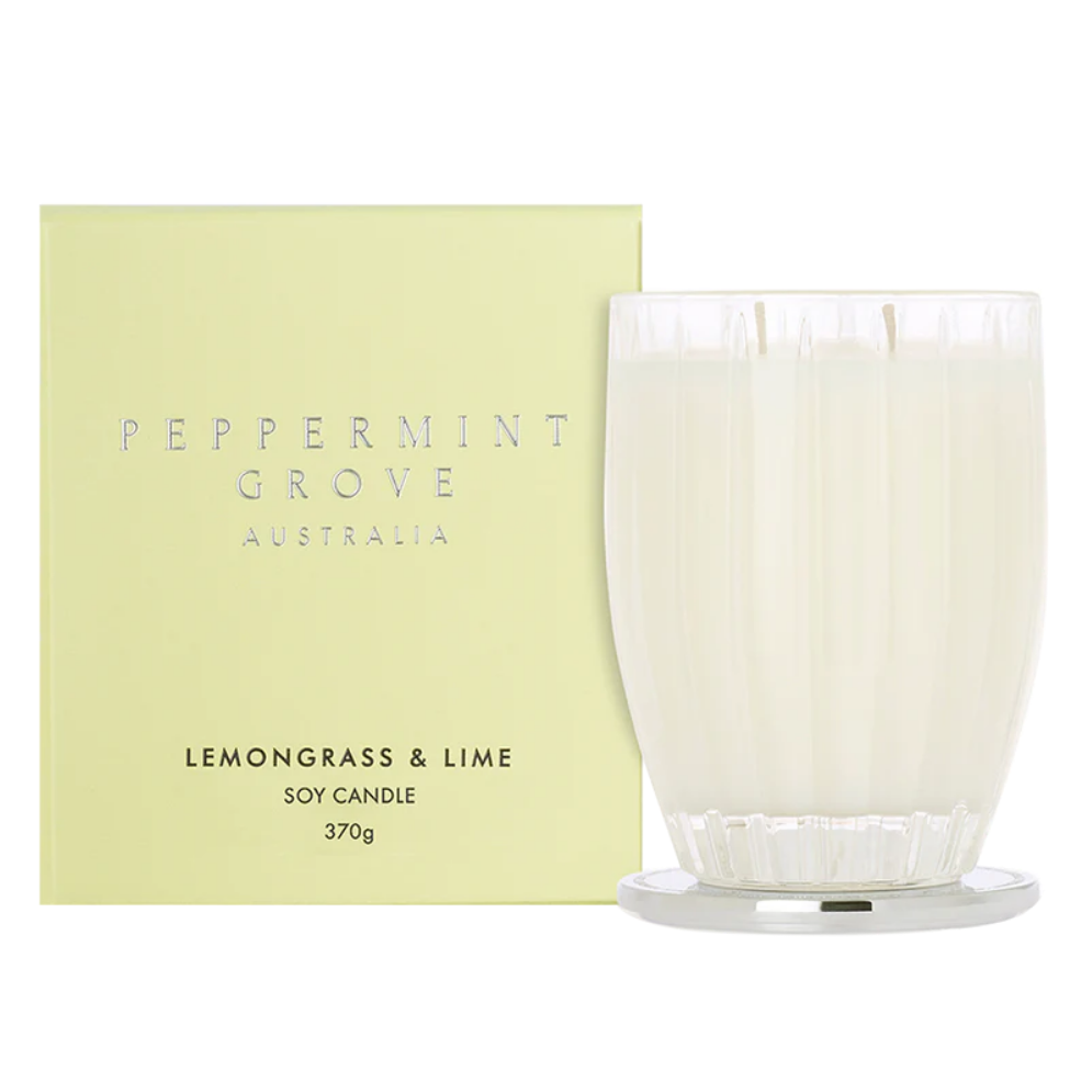 Peppermint Grove Australia Lemongrass & Lime Scented Soy Candle 370g