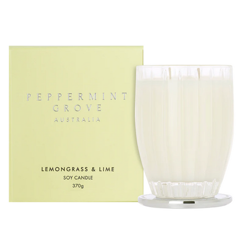 Peppermint Grove Australia Lemongrass & Lime Scented Soy Candle 370g
