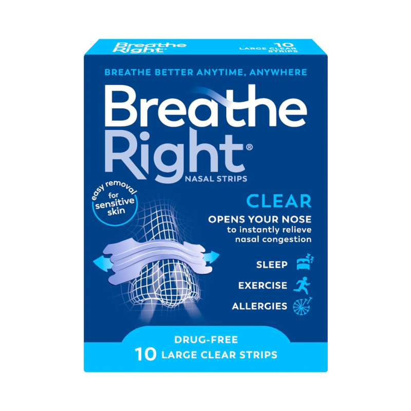 Breathe Right Clear Nasal Congestion 10 Large Clear Strips