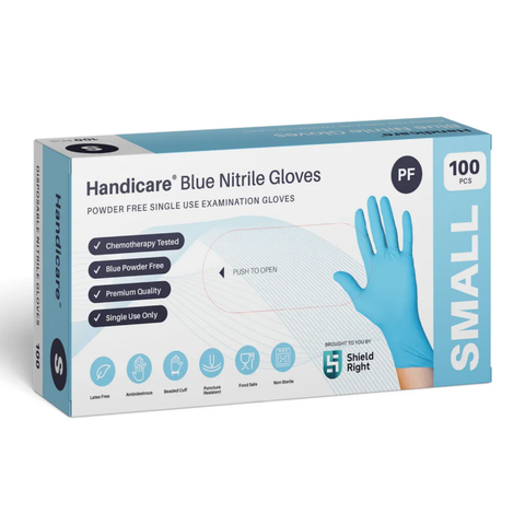 HandiCare Blue Nitrile Glovess 100 Pack - Large