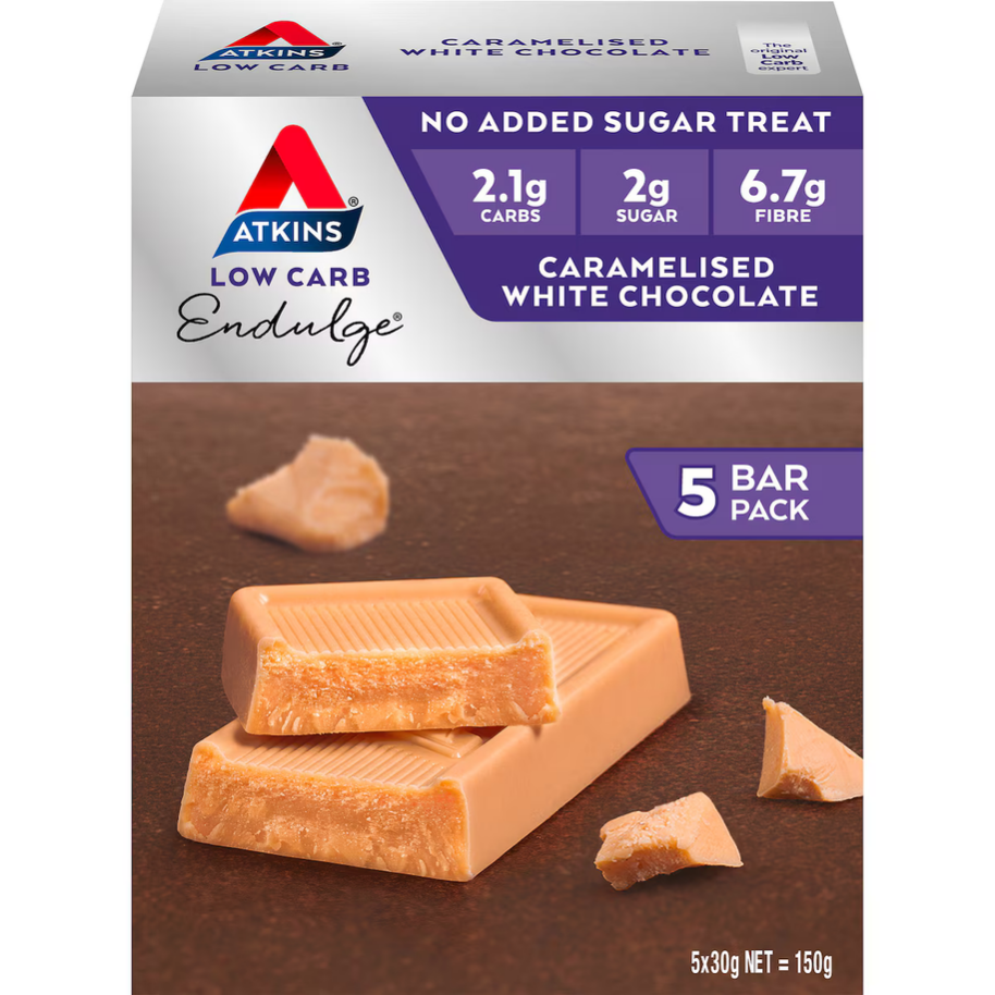 Atkins Low Carb Endulge Caramelised White Chocolate 5 Bars x 30g