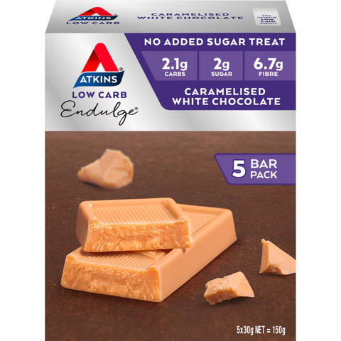 Atkins Low Carb Endulge Caramelised White Chocolate 5 Bars x 30g