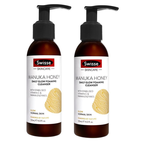 Swisse Skincare Manuka Honey Daily Glow Foaming Cleanser 2 x 120mL - Special Bundles