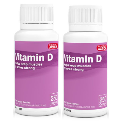 Pharmacy Action Vitamin D 1000IU 2 x 250 Capsules - Special Bundle