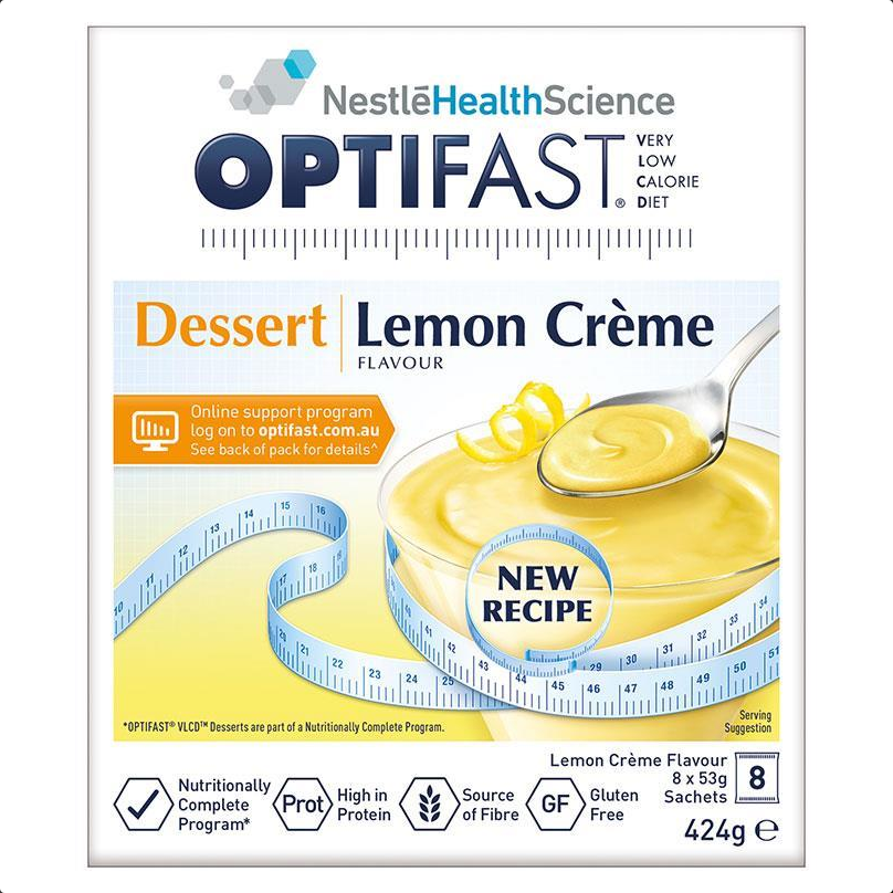 Optifast VLCD Lemon Dessert - 8 Pack 53g Sachets (Best before 3/26)