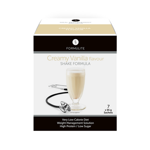 Formulite Meal Replacement Shake Sachet Box - Creamy Vanilla Flavour 7 x 55g Serves (Expiry 27/27/2024)