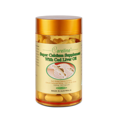 Careline Super Calcium Supplement With Cod Liver Oil 100 Capsules