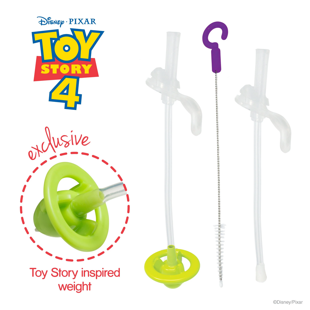 B.Box Disney Sippy Cup Replacement Straw Pack Buzz Lightyear