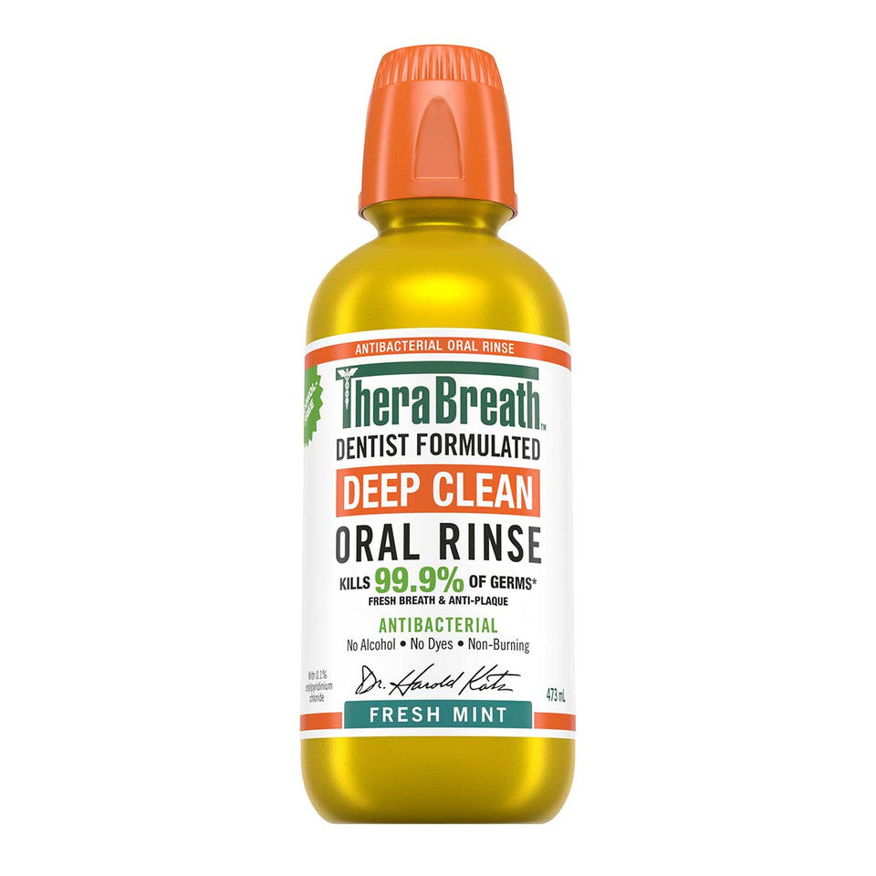 TheraBreathGum Deep Clean Fresh Mint Oral Rinse 473mL