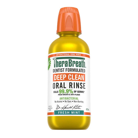 TheraBreathGum Deep Clean Fresh Mint Oral Rinse 473mL