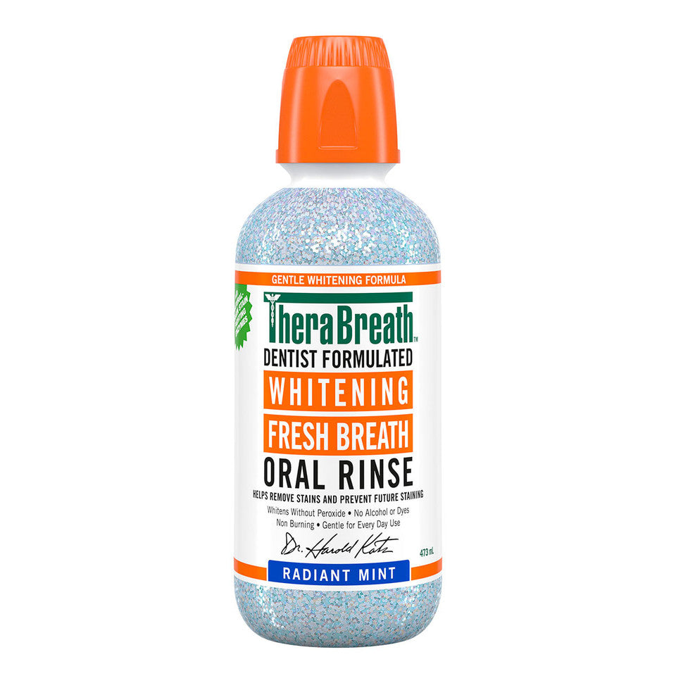 TheraBreath Whitening Radiant Mint Oral Rinse 473mL