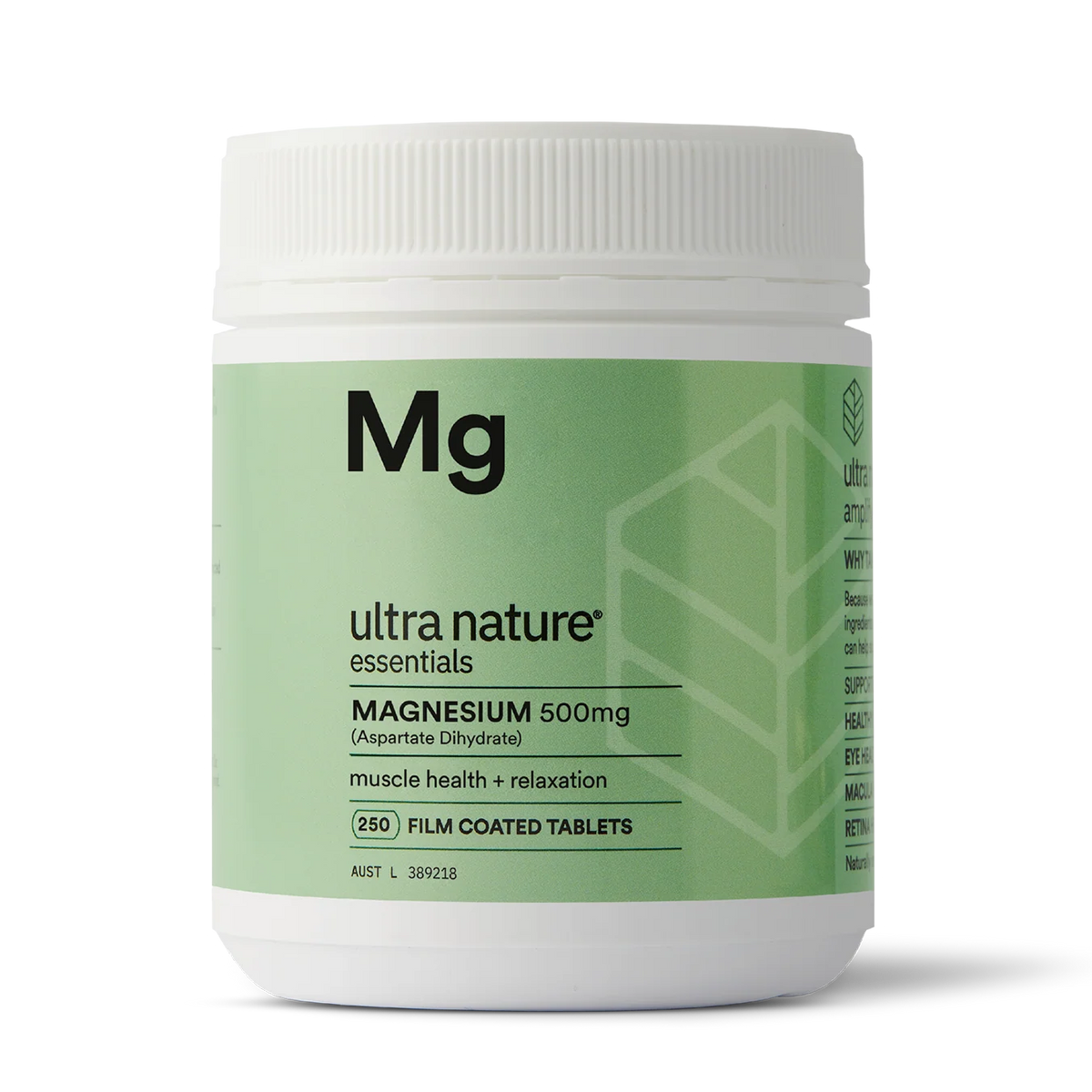 Ultra Nature Essentials Magnesium 500mg 250 Tablets (Expiry 11/2026)