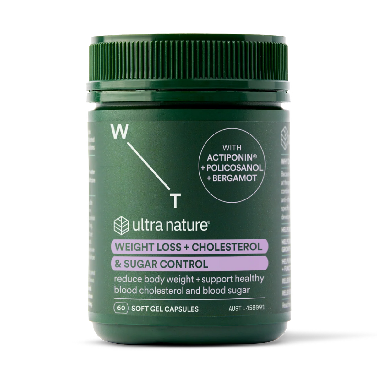 Ultra Nature Weight Loss + Cholesterol & Sugar Control 60 Gel Capsules
