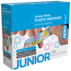 AEROPLAST Plastic Junior Strip 7.2 x 1.9cm 100 Packs
