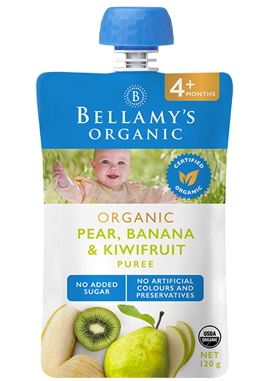 Bellamy's Organic Pear, Banana & Kiwifruit Puree 4+ Months 120g