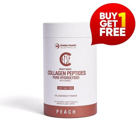 Golden Health Collagen Peptides Powder Peach 30 x 3.5g Sachets