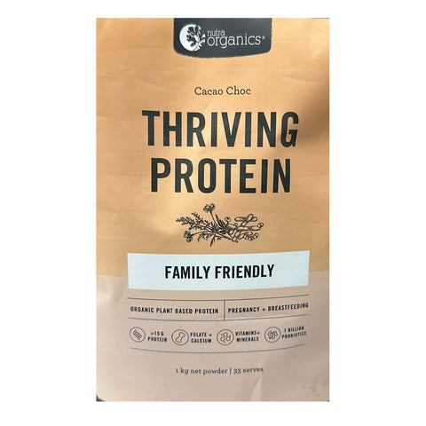 Nutra Organics Thriving Protein Classic Cacao Choc 1kg (Expiry 11/2024)