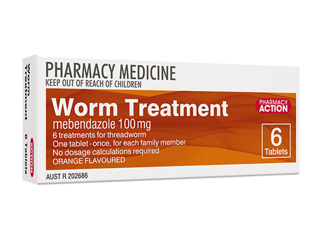 Pharmacy Action Worm Treatment 6 Tablets (Limit ONE per Order)