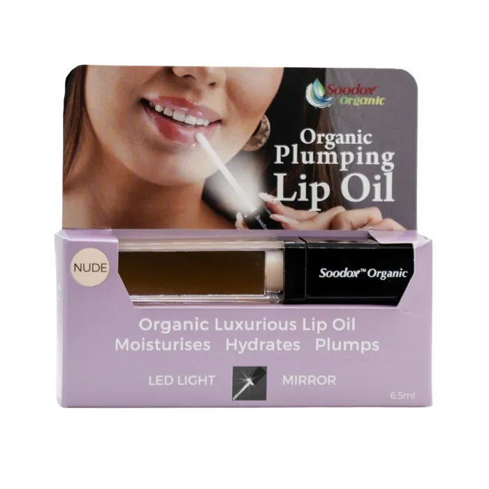 Soodox Organic Plumping Lip Oil - Nude 6.5mL