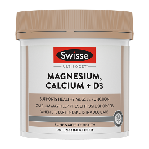 Swisse Ultiboost Magnesium, Calcium + D3 180 Tablets