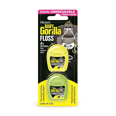 Piksters Gorilla Dental Floss Waxed Twin Mini 2x8m Packets
