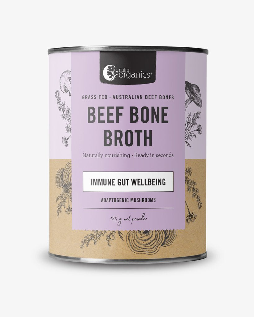 Nutra Organics Beef Bone Broth Powder Adaptogenic Mushroom 125g (Expiry 05/2024)
