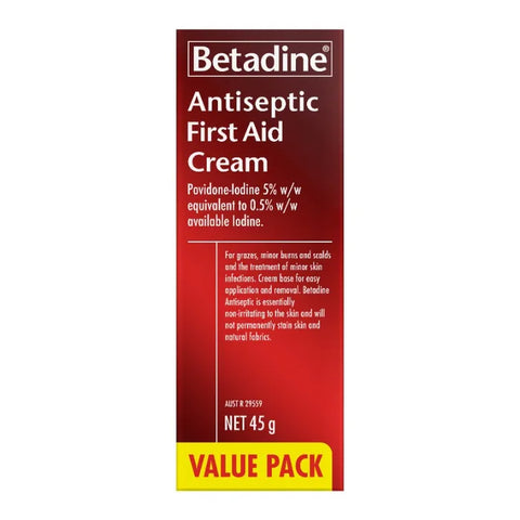 Betadine Antiseptic First Aid Cream Value Pack 45g