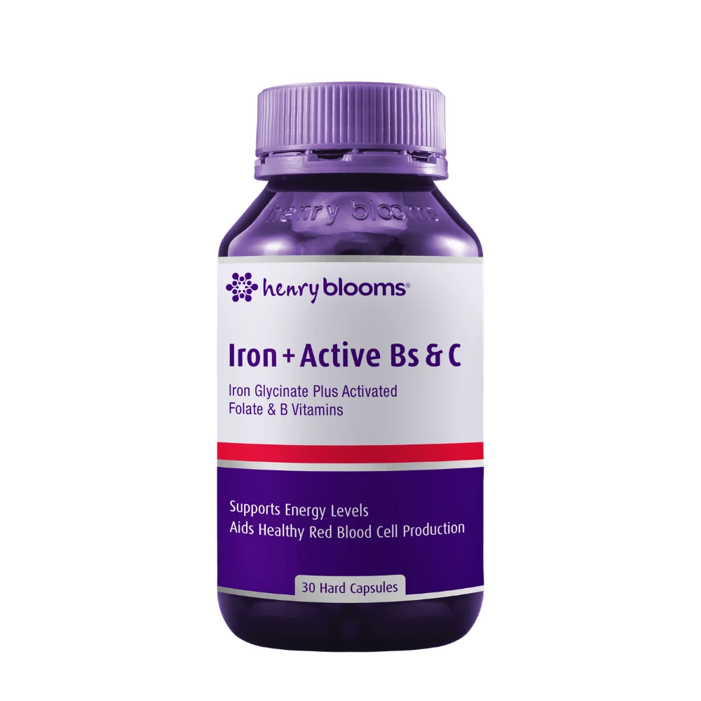 Henry Blooms Iron + Active Bs & C 30 Capsules