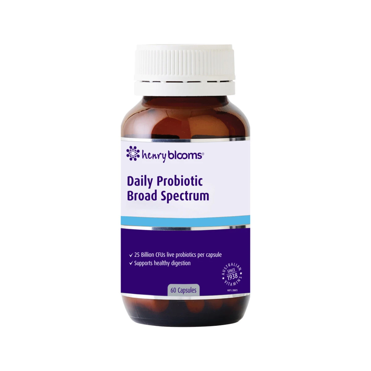 Henry Blooms Adult’s Daily Broad Spectrum Probiotic 60 Capsules
