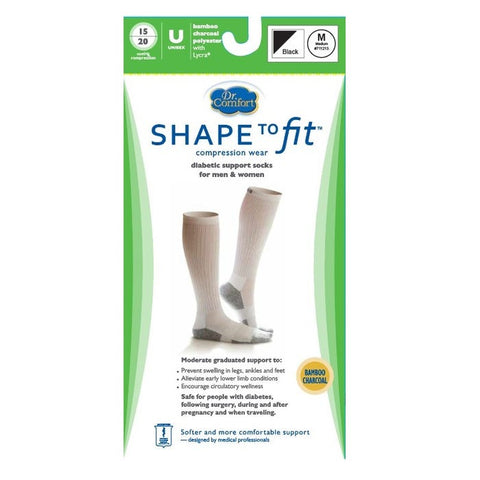 Dr.Comfort 15-20 mmHg Compression Diabetic Support Socks - Black