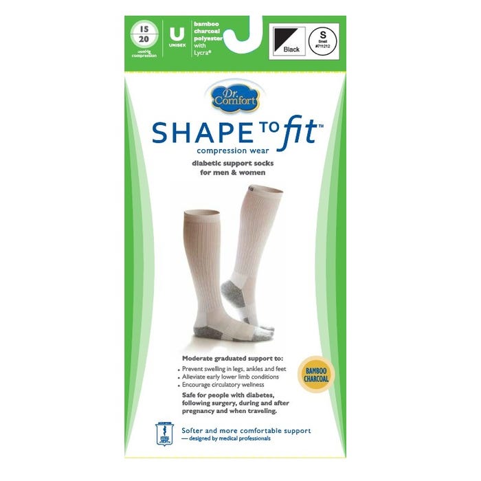 Dr.Comfort 15-20 mmHg Compression Diabetic Support Socks - Black