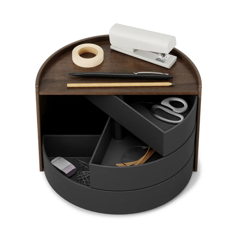 Umbra Moona Storage Box Black & Walnut 27.3x15.2x18.4cm