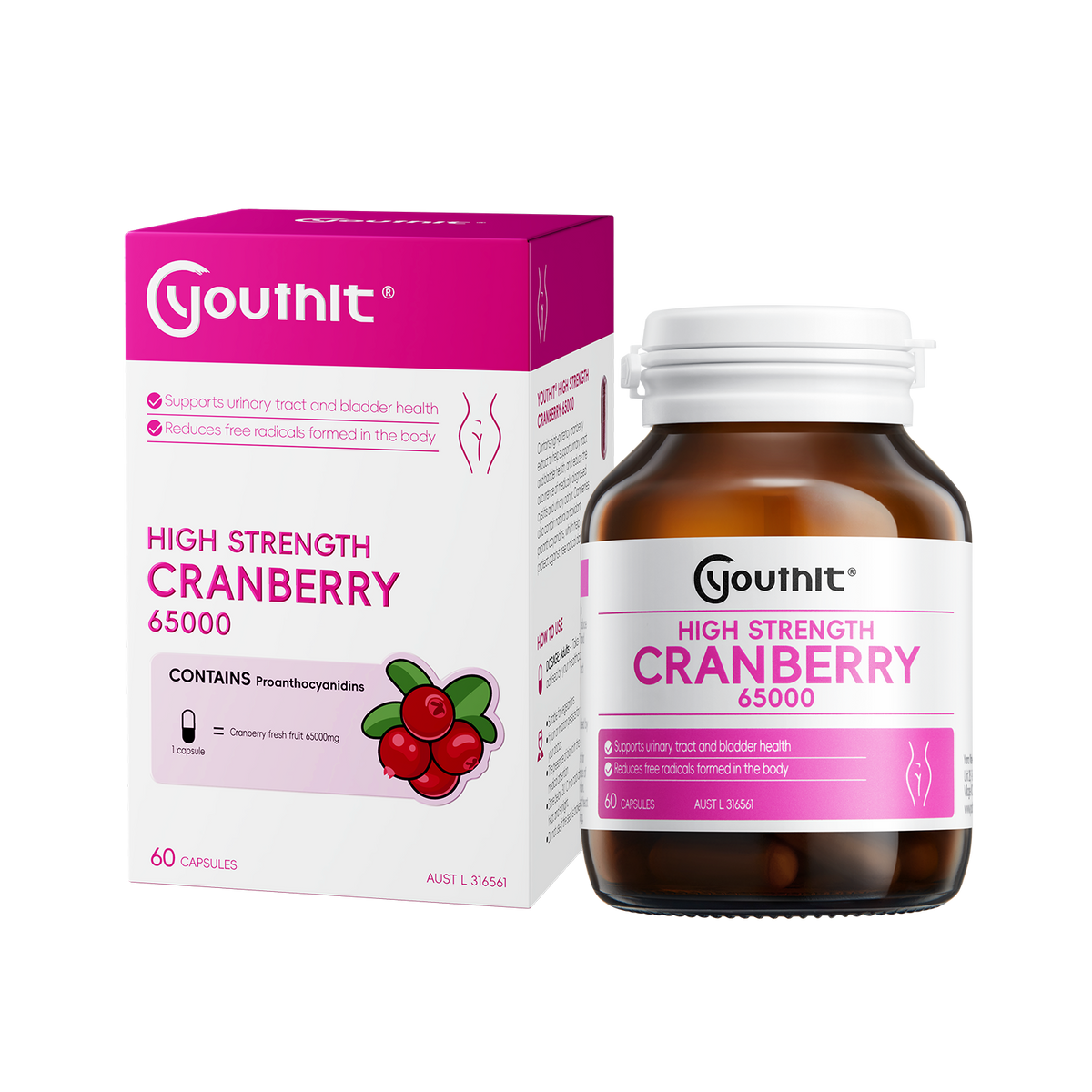 🎁 Youthit High Strength Cranberry 65000 60 Capsules (100% off)