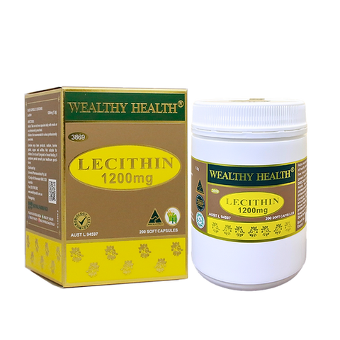 Wealthy Health Lecithin 1200mg 200 Capsules