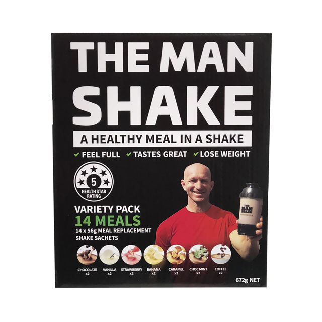 The Man Shake Meal Replacement Variety 56g x 14 Pack