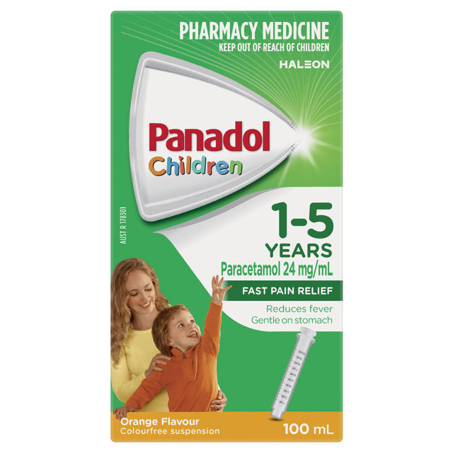 Panadol Children 1-5 Years Suspension Orange Flavour 100mL (Limit ONE per Order) (Expiry 09/2025)