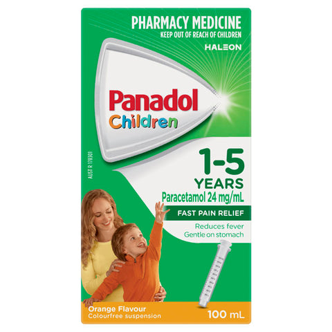 Panadol Children 1-5 Years Suspension Orange Flavour 100mL (Limit ONE per Order) (Expiry 09/2025)