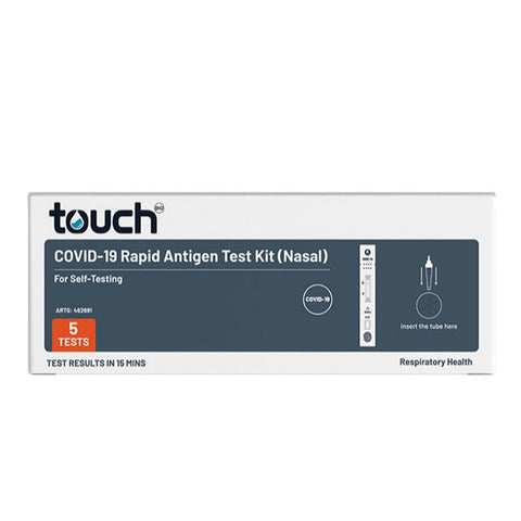 TouchBio Covid 19 Rapid Antigen Test Nasal (Nasal Swab) 5 Pack