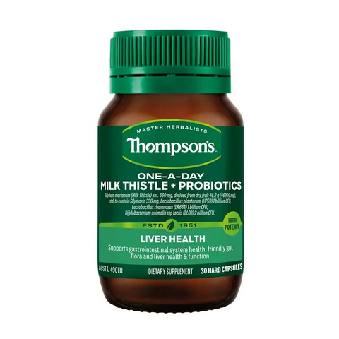Thompson's One-A-Day Milk Thistle + Probiotic 30 Capsules