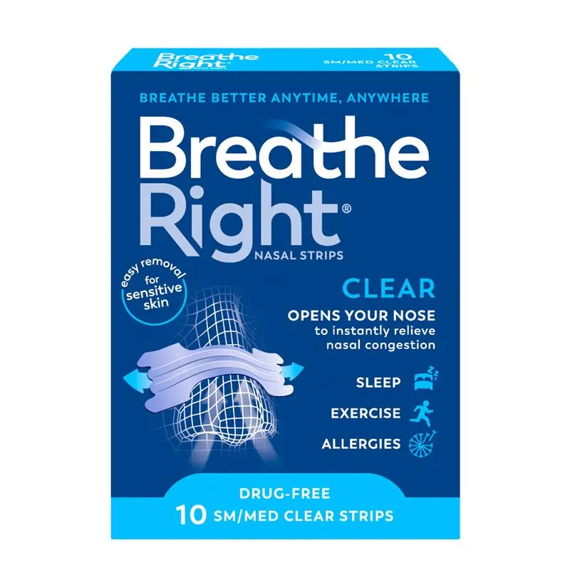 Breathe Right Clear Nasal Congestion 10 Regular Clear Strips