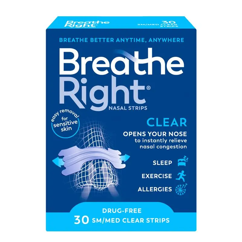 Breathe Right Clear Nasal Congestion 30 Regular Clear Strips