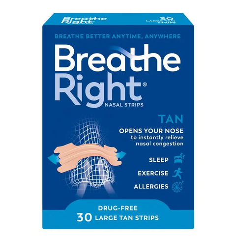 Breathe Right Tan Nasal Congestion 30 Large Tan Strips