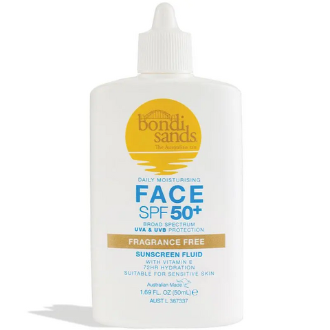 Bondi Sands SPF 50+ Daily Moisturising Fragrance Free Face Fluid 50mL