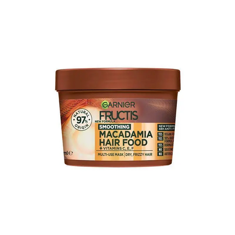 Garnier Fructis Hair Food Smoothing Macadamia 3-in-1 Mask Treatment for Dry & Unruly Hair 390mL