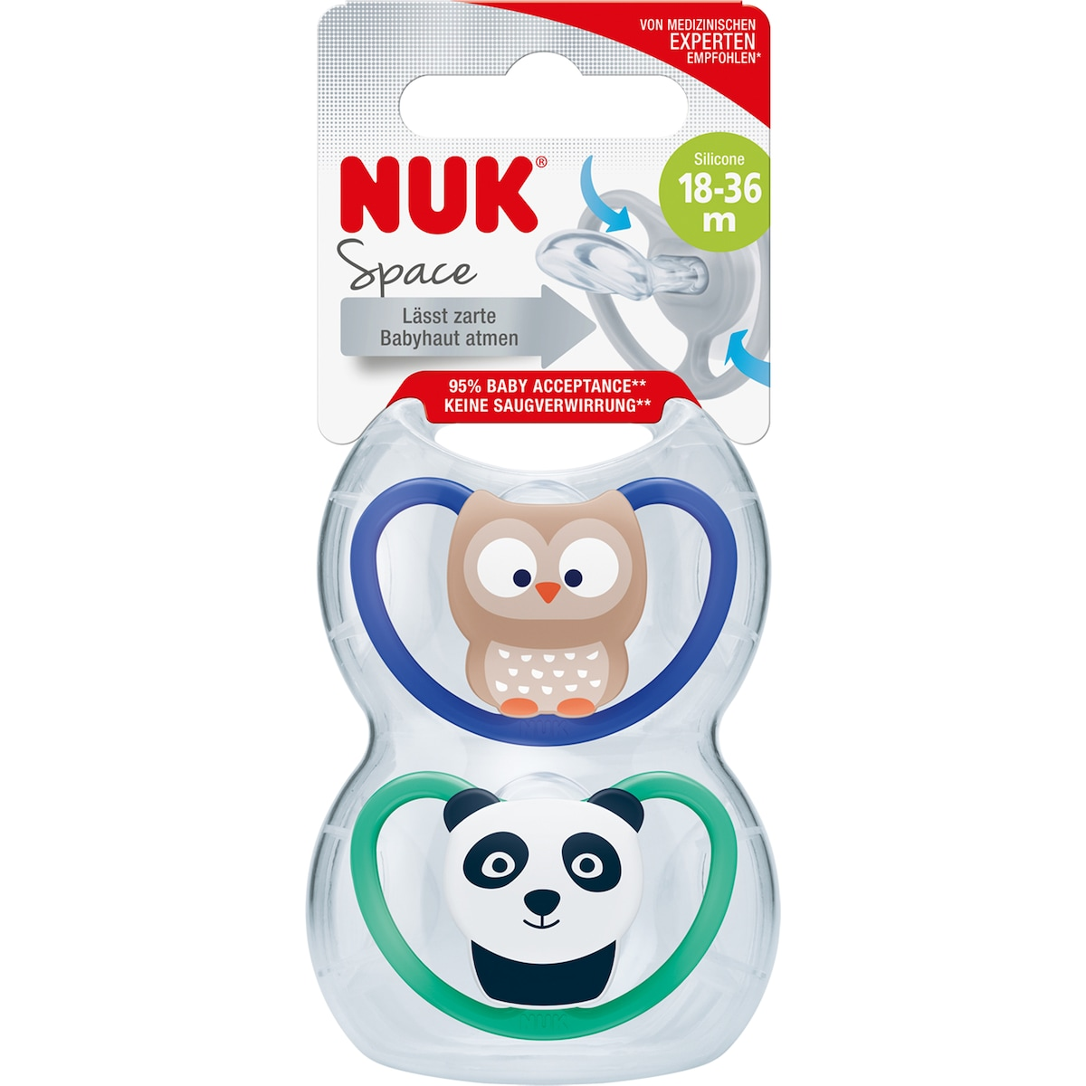 Nuk Space Silicone Soother 18-36 Months Assorted 2 Pack